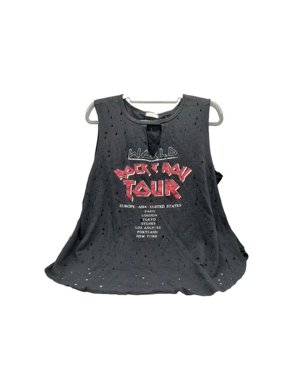 Soul Cake Rock & Roll World Your Sleeveless Black T-Shirt Top Women’s 2XL READ